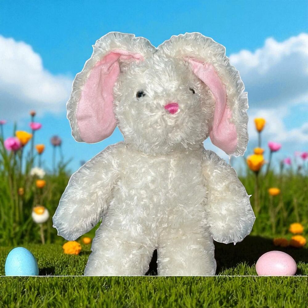 Dan Dee Bunny Rabbit Plush Stuffed Animal Pink Green Hat Nursery Baby Shower 18"